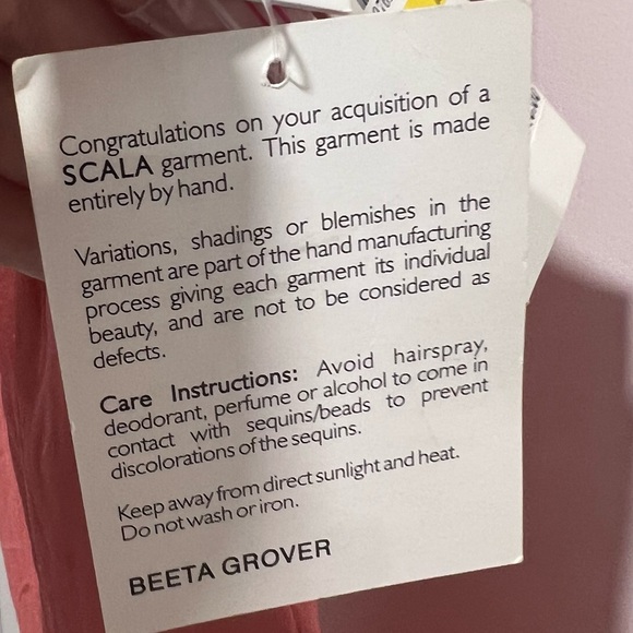 Scala pink silk beaded gown dress NWT - Picture 8 of 8